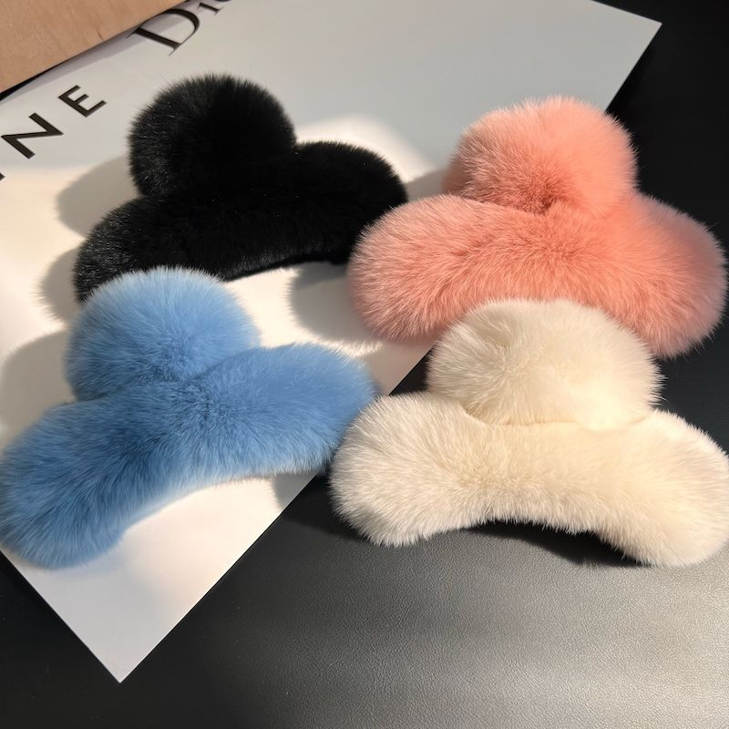 Hair Claw Clip Set - Pince à cheveux en fausse fourrure