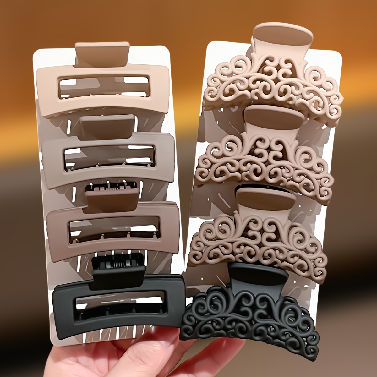 Hair Claw Clip Set - 8 pinces à cheveux carrées à