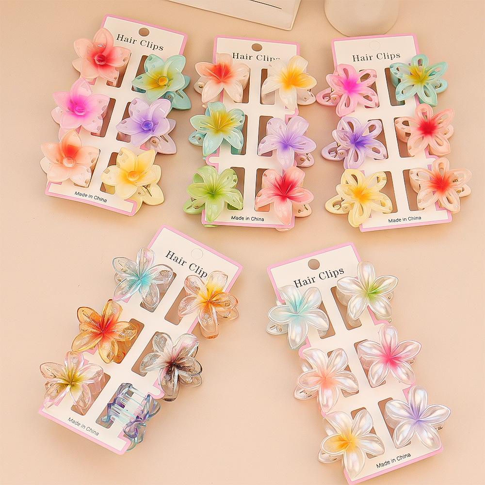 Hair Claw Clip Set - Petites pinces à cheveux transparentes colorées