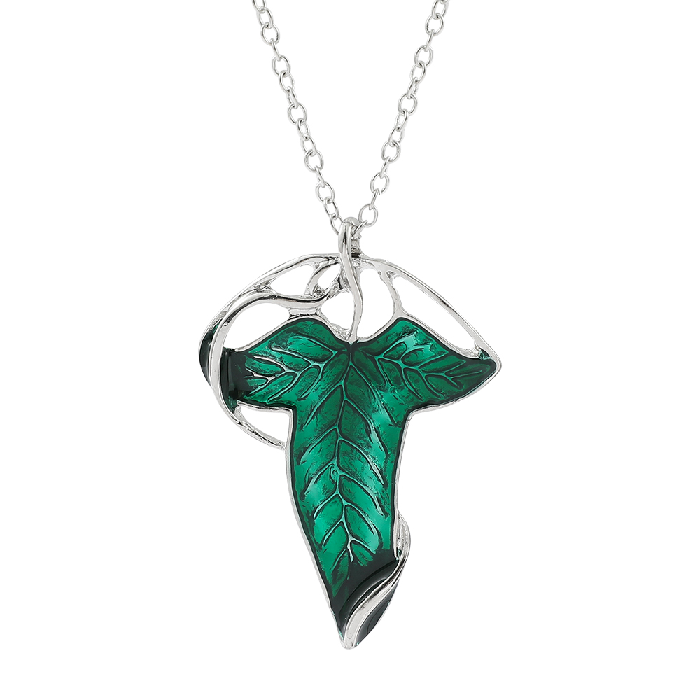 Women Accessories Trending - Collier pendentif feuille verte vintage, bijou