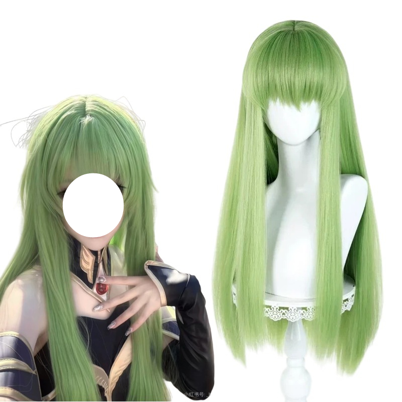 Women'S Formal Accessories - Perruque verte synthétique longue pour cosplay