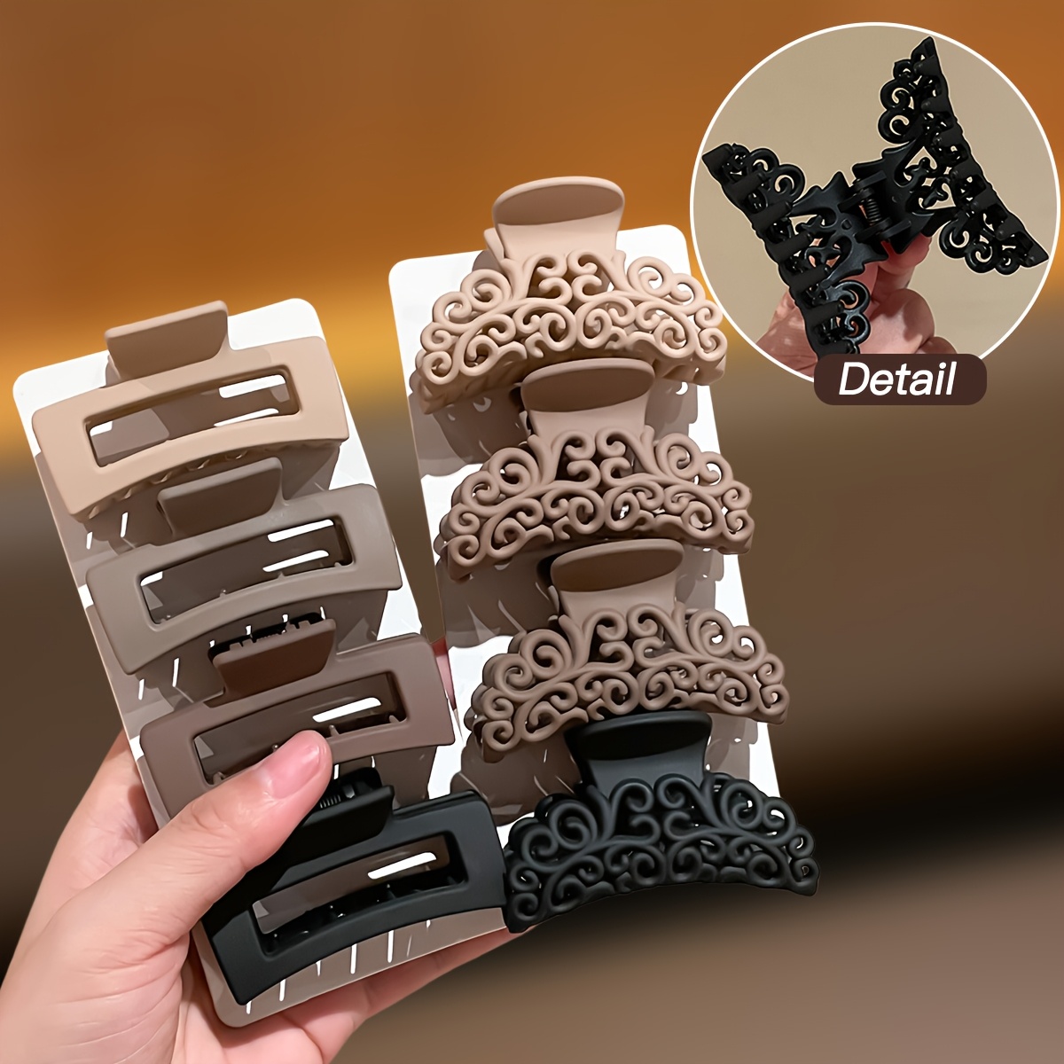 8 pinces à cheveux carrées à m - Hair Claw Clip Set avis et prix