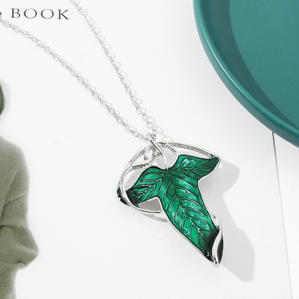 Collier pendentif feuille vert - Women Accessories Trending avis et prix