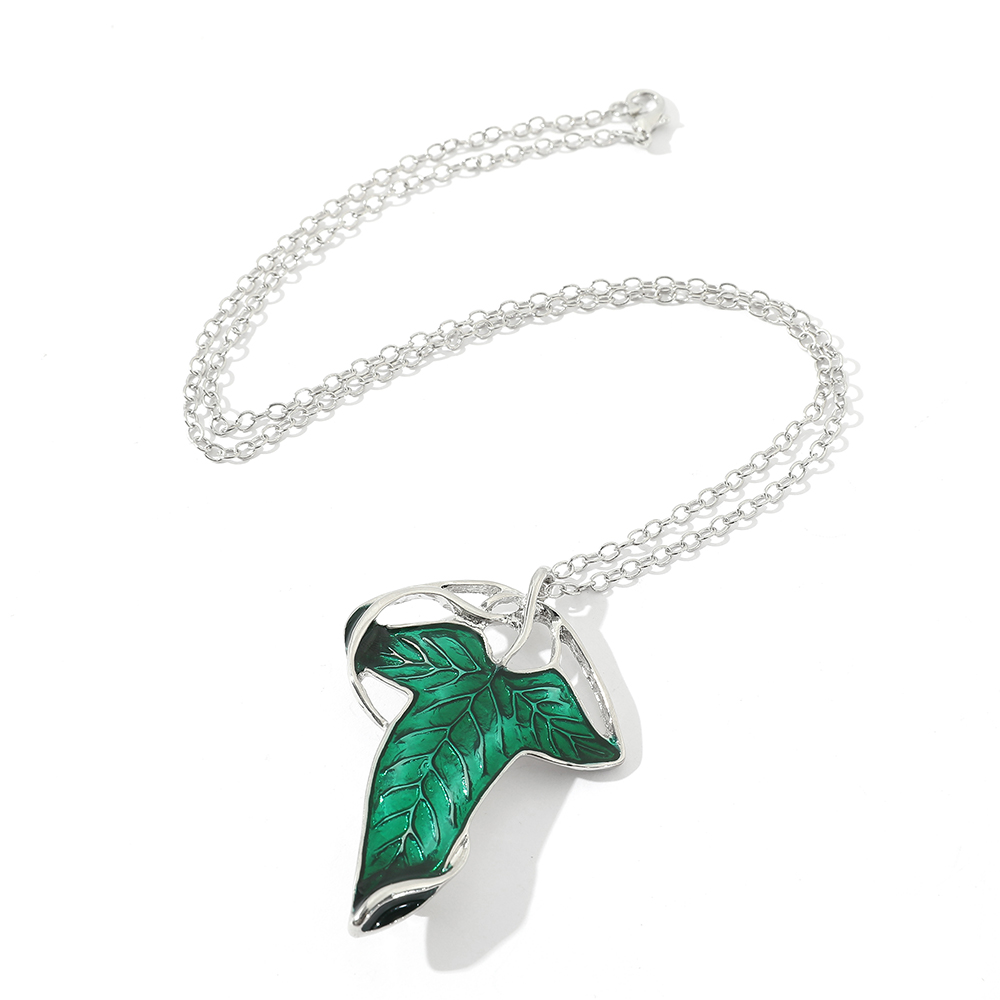 Collier pendentif feuille vert - Women Accessories Trending avis et prix